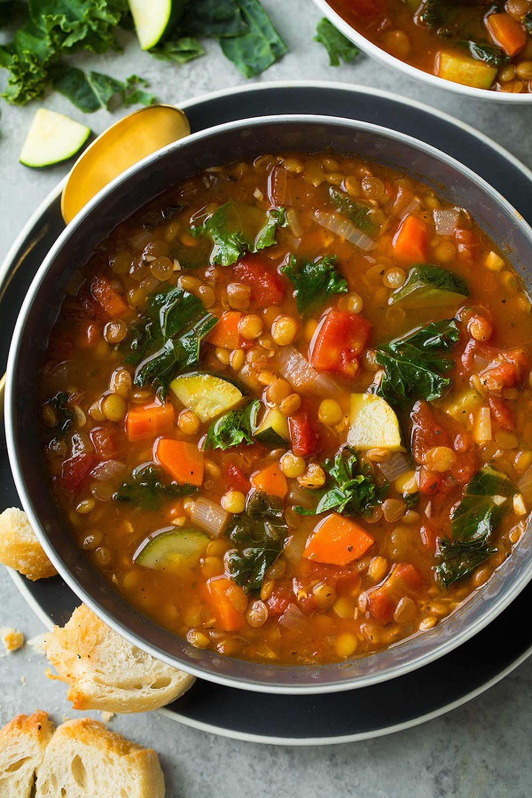 Sopa de lentejas y verduras